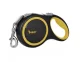 Purlov Retractable Dog Leash, 5m / 15kg, Black/Yellow