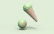 Cheerble Ice Cream Sensor Play Ball Toy for Dog Cat, Green