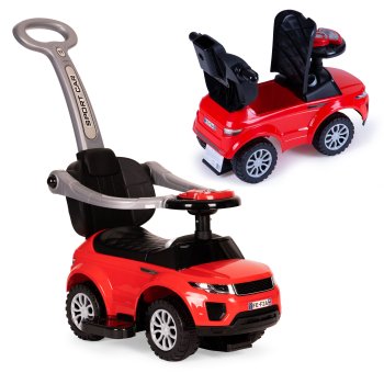 3-in-1 Ride-On Push Car Toddler Walker with Handle, Red