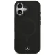 Mercedes iPhone 17 Case Plain Smooth Leather MagSafe, Black