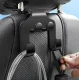 Double Car Headrest Hook for Bags and Clothes, Black
