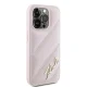 Karl Lagerfeld iPhone 15 Pro Max Case Diagonal Quilted Script, Pink
