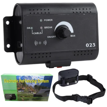 Electronic Dog Fence and Collar System, 300m, Black
