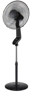 Quiet Pedestal Fan with Remote and Timer Carruzzo, black