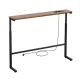 Maclean MC-140 B Console Table with Power Strip, Height Adjustable 62-83 cm, Black / Rustic Top
