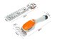 Cordless Grass and Shrub Shears 2-in-1, White/Orange