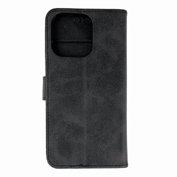 Leather Book Case for iPhone 16 Pro Max, Black