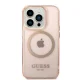 Guess iPhone 14 Pro Case Gold Outline MagSafe Rose Gold