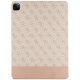 Guess iPad Pro 12.9\" atverams vāciņš maciņš grāmatiņa 4G Stripe Allover, rozā