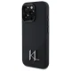 Karl Lagerfeld Silicone Shadow Metal Initial MagSafe Case for iPhone 16 Pro, Black