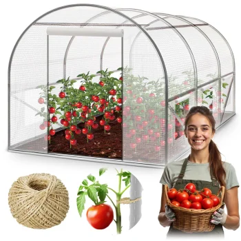 Plonos 4971-B Garden Foil Greenhouse 2 x 3.5 m (7m2), White