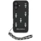 Karl Lagerfeld Saffiano Crystals w/Chain Case for iPhone 16, Black