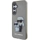 Samsung Galaxy S24 (SM-S921) Karl Lagerfeld Saffiano Karl&Choupette Metal Pin Case Cover, Gray
