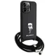 Karl Lagerfeld iPhone 15 Pro Max Case Crossbody Saffiano Monogram, Black