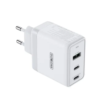 Dux Ducis Duzzona T1 GaN Wall Charger, USB / 2x Type-C, PD 65W, White