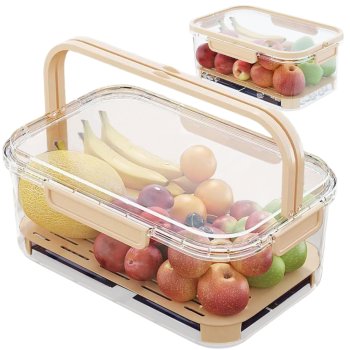 Food Cooler Container with 2 Reusable Gel Packs for Travel & Picnics