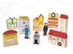 Wooden railway, car track + 70 pcs