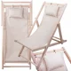Wooden Beach Lounger Garden Folding Chair, Beige