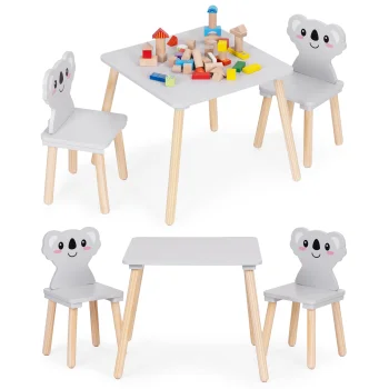 Ecotoys 6163 Kids Furniture Set: Table and 2 Koala Chairs