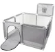 Nicekids Baby Playpen and Dry Pool with Basket, 125 x 125 cm, Grey