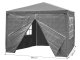 MultiGarden Garden Gazebo 3x3 m with 4 Side Panels, Grey