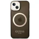 Guess GUHMP14SHTCMK Gold Outline MagSafe Case for iPhone 14 Black/Gold