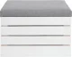 Iso Trade Wooden Pouf with Storage Box, White/Grey