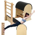 Pilates barrel with ladder support for yoga and fitness exercises
