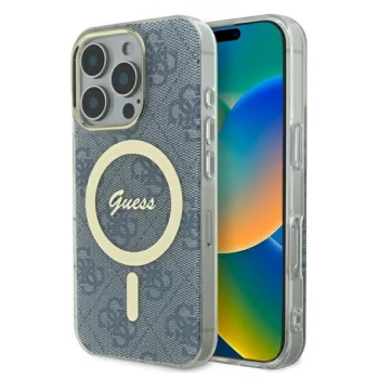 Guess iPhone 16 Pro Max Case IML 4G MagSafe, Blue