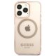 Guess Gold Outline Translucent MagSafe Case for iPhone 13 Pro Max - Pink