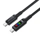 Acefast C7-03 USB-C to USB-C Cable with Display 100W 1.2m Black