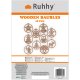 Ruhhy Wooden Christmas Tree Ornaments, 10 pcs, Brown / Beige