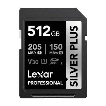 Lexar Professional SILVER PLUS SDXC 512GB Memory Card (LSDSIPL512G-BNNNG)