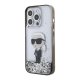 Karl Lagerfeld iPhone 15 Pro Case Liquid Glitter Ikonik, Transparent