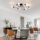 6-Arm Ceiling Lamp Chandelier ZD74F, Black