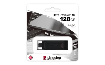Kingston DataTraveler 70 128GB USB-C Flash Drive Black