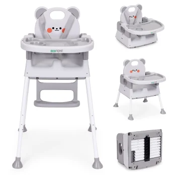 Ecotoys 3-in-1 Baby High Chair, Grey