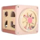 Wooden Educational Activity Cube 5-in-1 with Bead Maze, Pink
