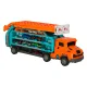 Car Carrier Truck with Racing Track and 6 Cars, Orange