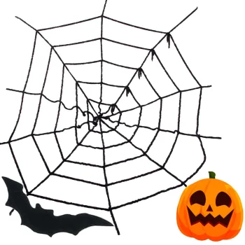 Halloween Decoration Black Spider Web, 90x90 cm