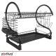 2-Tier Dish Drying Rack Zortiva 54 x 26 x 37 cm, Black