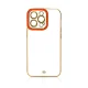 Fashion Case for iPhone 13 Pro Max TPU Gel Cover with Metallic Frame, Red