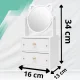 Cosmetics Organizer with Mirror, White, 34x16x13 cm