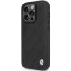 BMW Leather Quilted iPhone 14 Pro Case Black
