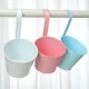 Practical balcony flower pot with handle, 16 cm, blue