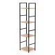 Industrial Bookshelf 4-Tier Shelving Unit ModernHome Metal Frame, Wild Oak