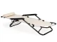 MultiGarden Foldable Garden Lounger with Headrest, Beige