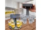 Alcohol and Beverage Dispenser with 6 Shot Glasses (50ml), Assorted Colors