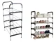 4-Tier Shoe Rack, 12 Pairs, Silver
