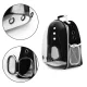 Pet carrier backpack with front window for cat or small dog, black